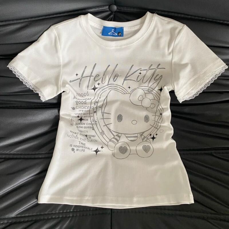 Street Fashion Casual - Kaos Wanita Musim Panas Terbaru, Manis,