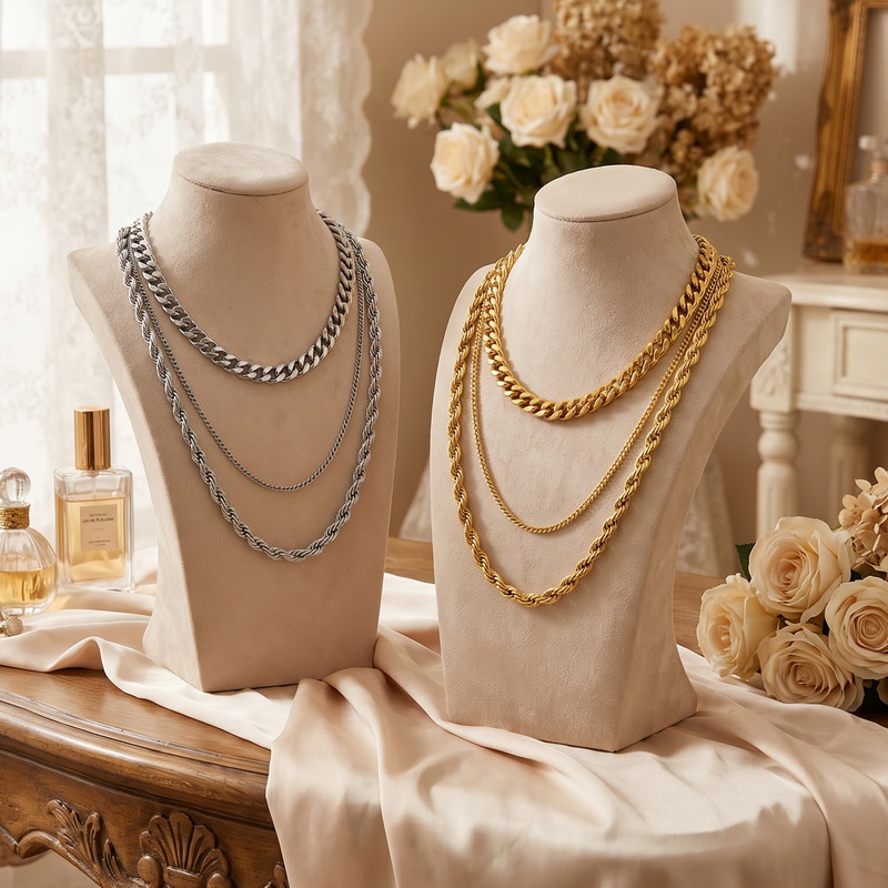 Fashion Street Singapore - Kalung Rantai Baja Tahan Karat Model