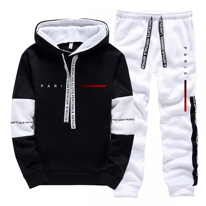 Street Fashion Casual - Set Hoodie Fashion Paris Streetwear Pria,