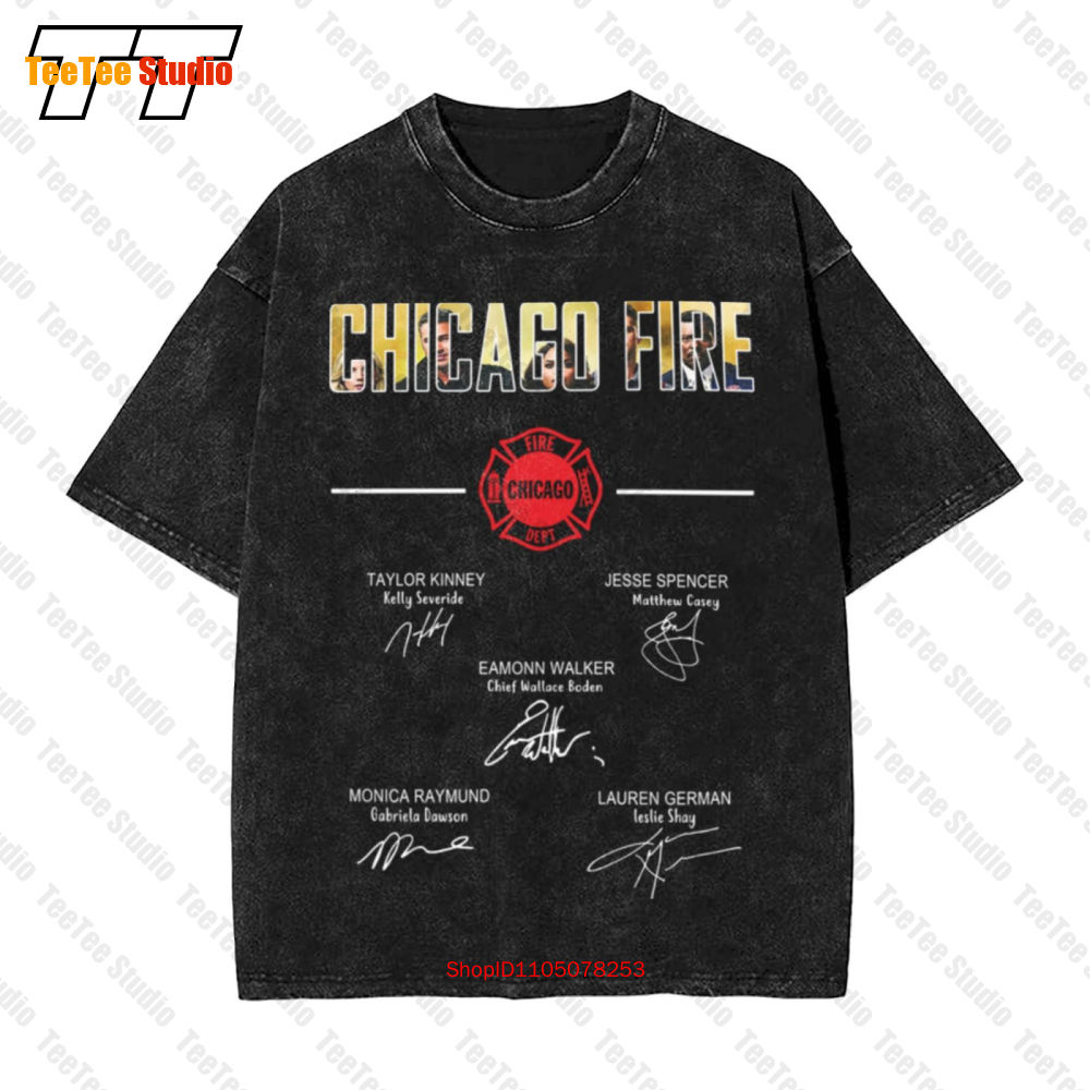 Street Fashion Chicago - Kaos Vintage Ukuran Besar Chicago Fire