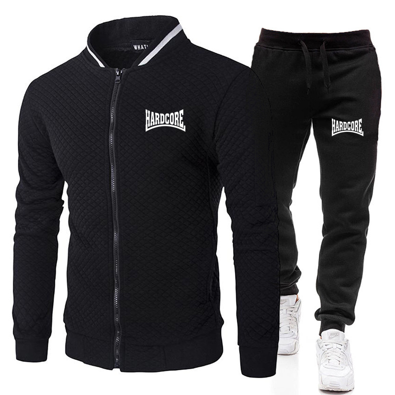 Street Fashion Casual - HARDCORE Jaket Set Kerah Tegak Gaya