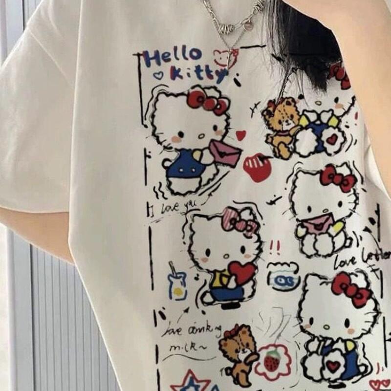 Street Fashion Casual - Kaos Wanita Lengan Pendek Motif Grafiti