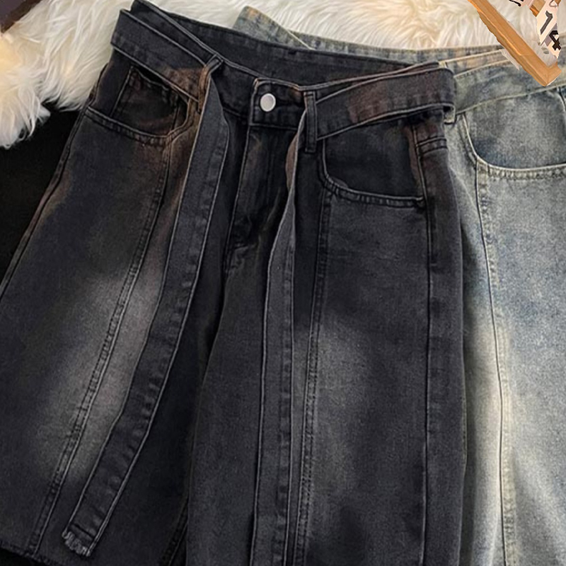 Celana Pendek Denim Berumbai T - Street Fashion In Japanese ulasan dan harga