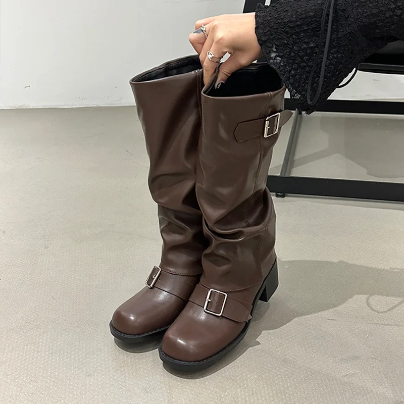 Sepatu Bot Wanita Platform Set - Street Fashion Trend 2025 ulasan dan harga