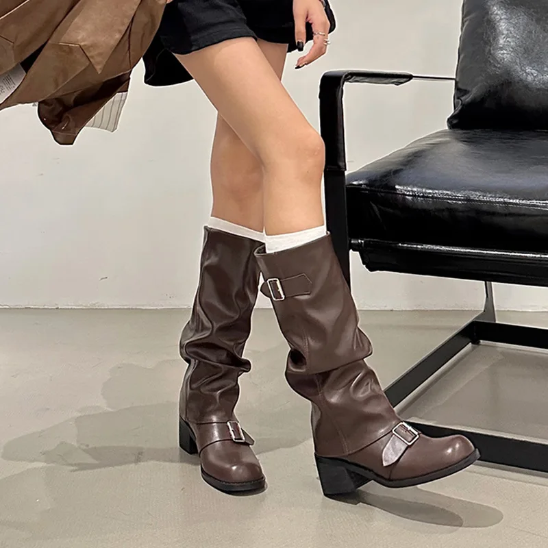 Sepatu Bot Wanita Platform Set - Street Fashion Trend 2025 ulasan dan harga