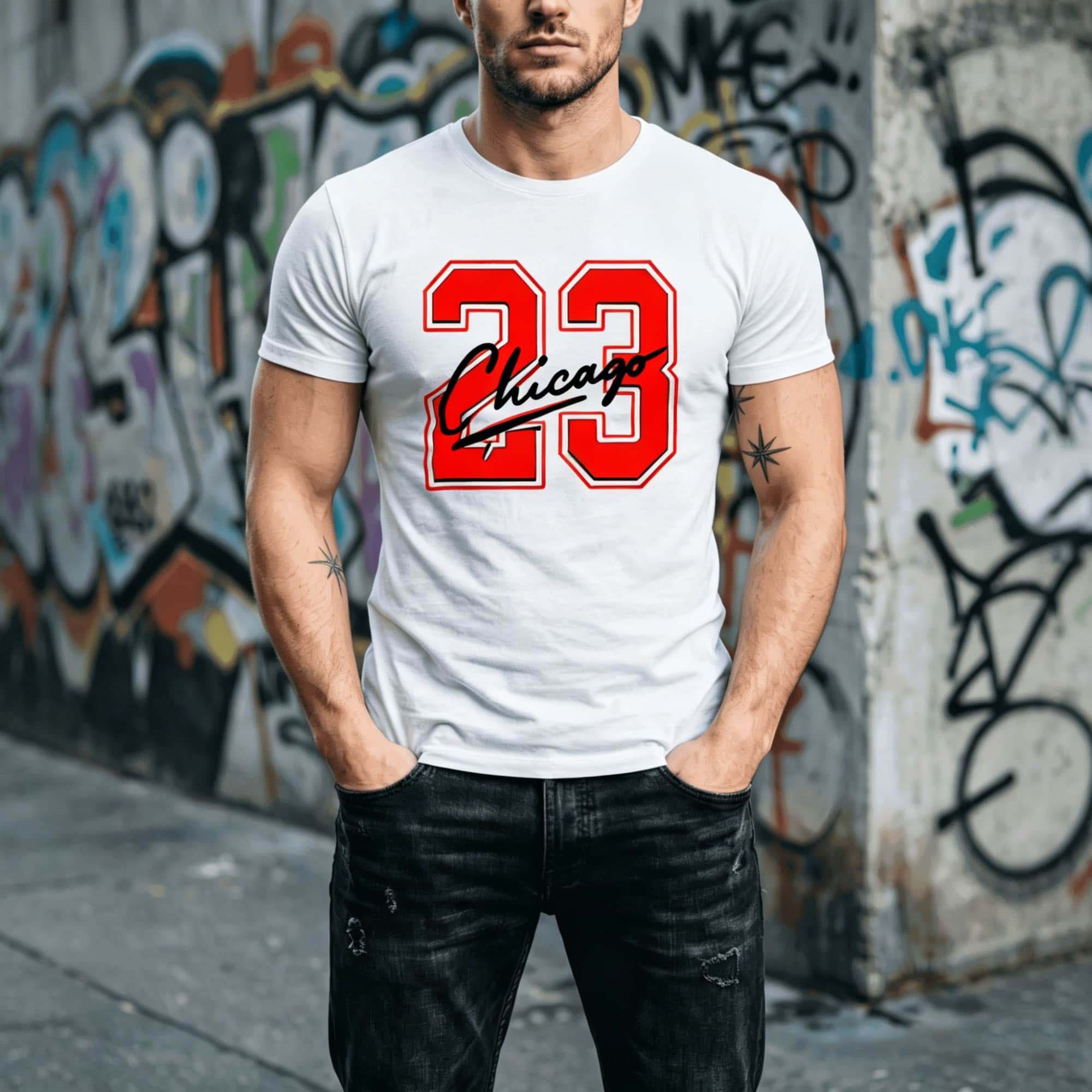 Kaus Lengan Pendek Cetak Nomor - Street Fashion Chicago ulasan dan harga
