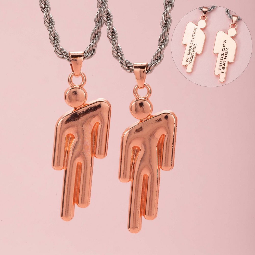 2Pcs Kalung Liontin Pasangan H - Fashion Street Singapore ulasan dan harga