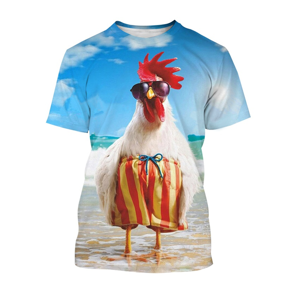 Sekarang Kaus Pola Ayam Pria G - Street Fashion Now ulasan dan harga