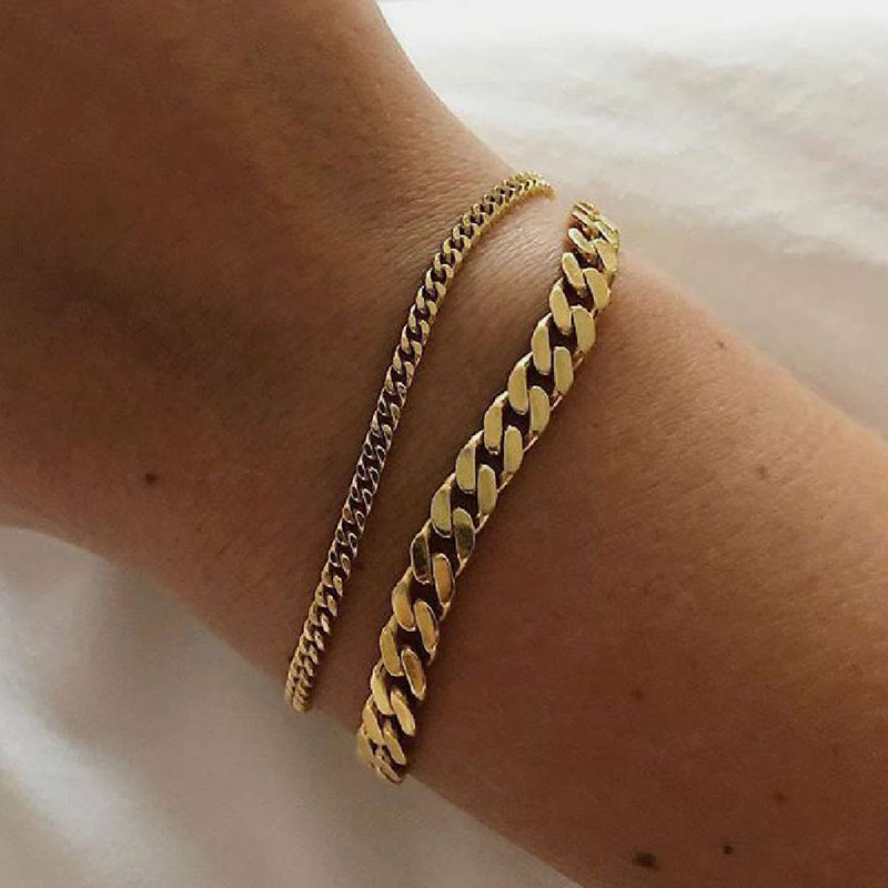 Miniamlist gelang rantai Kuba  - Fashion Street Singapore ulasan dan harga