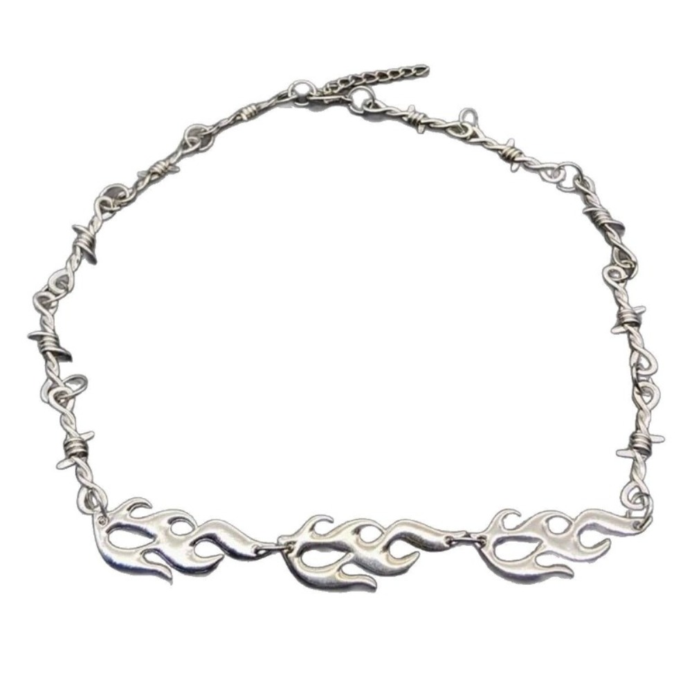 Kalung Api Duri Warna Perak Mo - Fashion Street Singapore ulasan dan harga