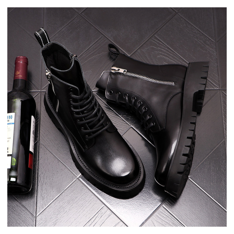 Sepatu Bot Kulit Asli Pria Mew - Street Fashion Brands ulasan dan harga