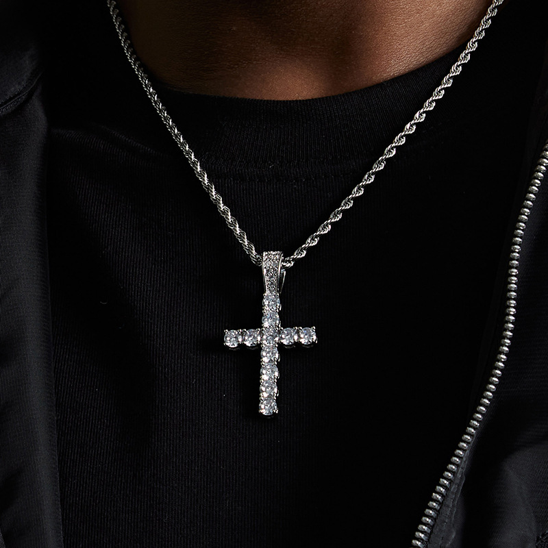 Kalung Liontin Salib Zirkon Pe - Fashion Street Singapore ulasan dan harga