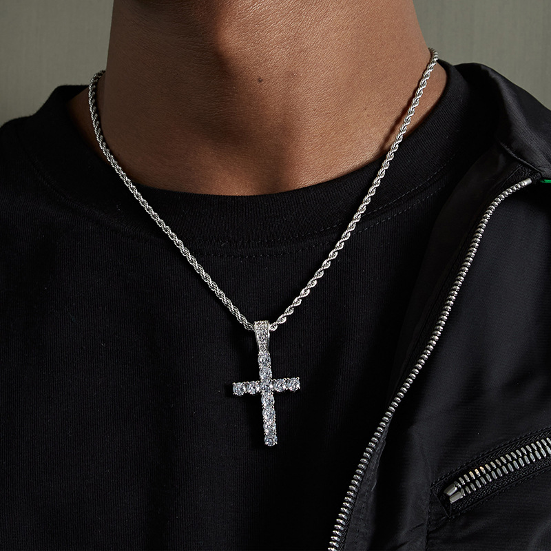 Kalung Liontin Salib Zirkon Pe - Fashion Street Singapore ulasan dan harga