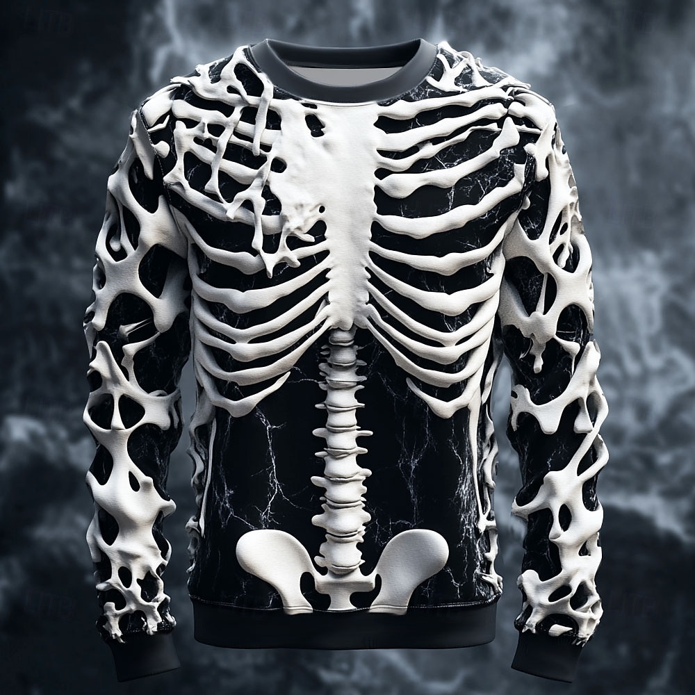 Kaos Pria Cetak Tengkorak 3D L - Street Fashion Casual ulasan dan harga