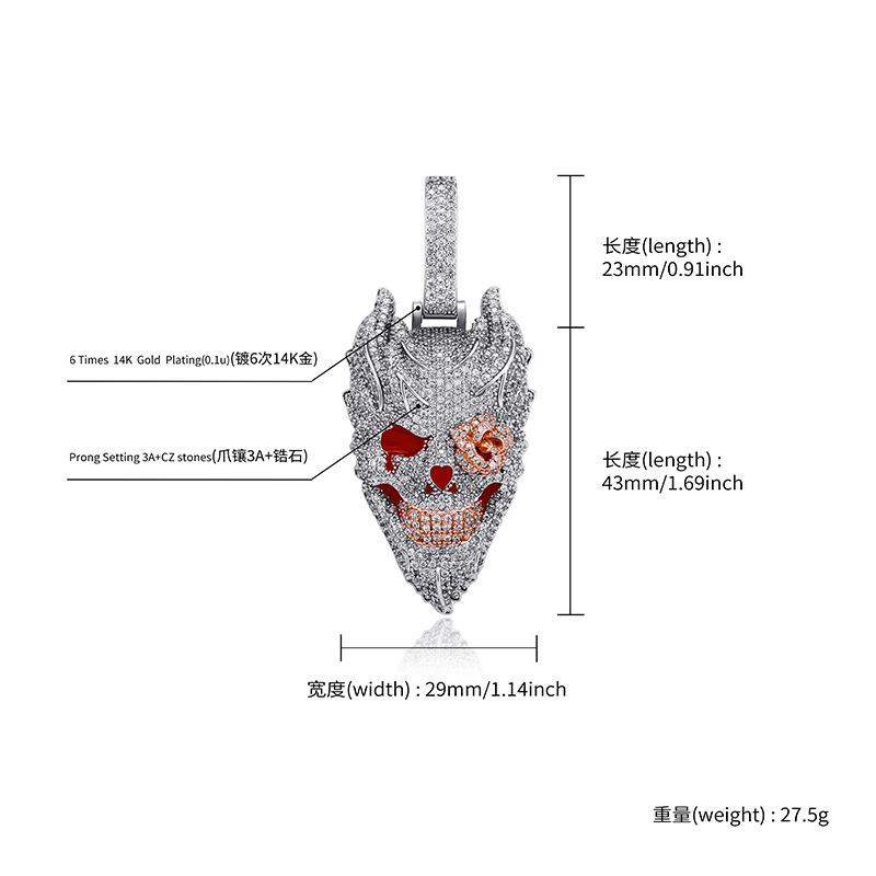 Kalung Liontin Tengkorak Setan - Fashion Street Singapore ulasan dan harga
