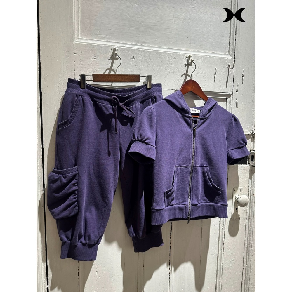 Setelan jaket hoodie pendek be - Street Fashion Casual ulasan dan harga