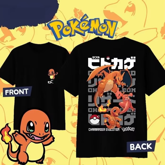 Kaus Katun Cetak Anime Pokémon - Street Fashion Evolution ulasan dan harga