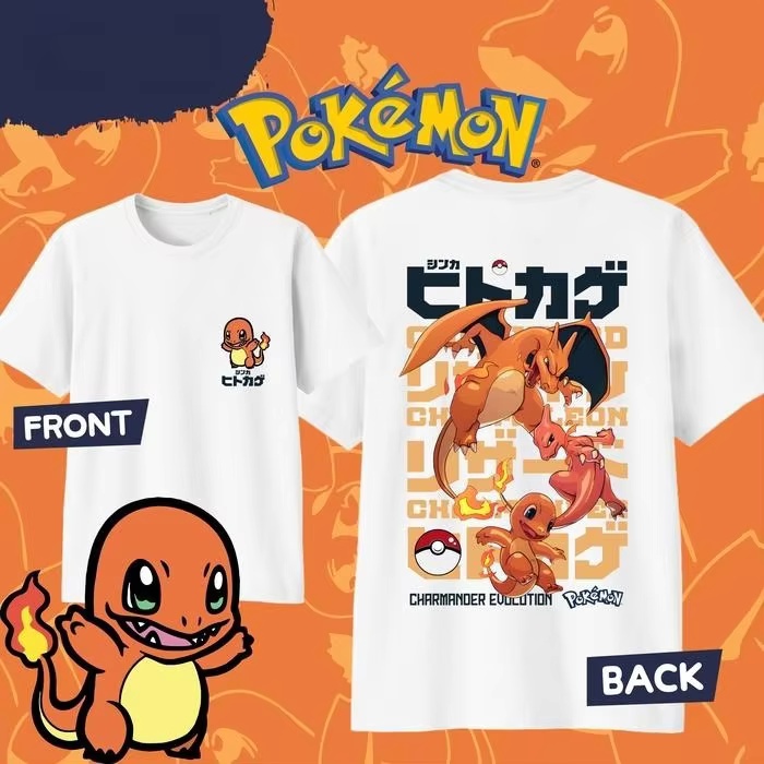 Kaus Katun Cetak Anime Pokémon - Street Fashion Evolution ulasan dan harga