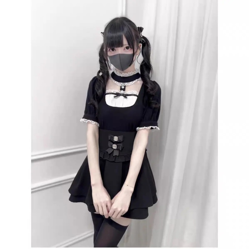 Blus Kotak-kotak Renda Ruffle  - Street Fashion In Japanese ulasan dan harga