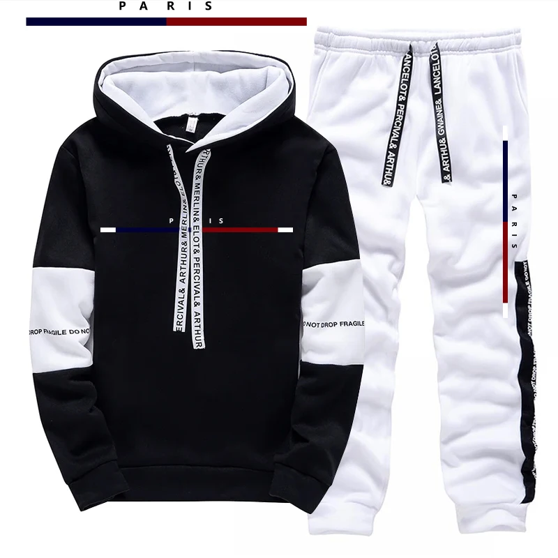 Setelan Pria Motif Cetak Paris - Street Fashion Casual ulasan dan harga