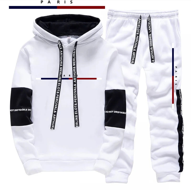 Setelan Pria Motif Cetak Paris - Street Fashion Casual ulasan dan harga